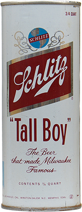 Schlitz Beer Tall Boy 2 Pull Tab Can